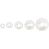 Wachsperlen, 3-8 mm, 1,3-2,5 mm, Perlmuttweiß, 700ml/ 1 Dose, 430 g