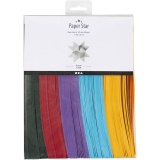 Papierstreifen für Sterne, 45 cm, 15 mm, 6,5 cm, Sortierte Farben, 500Stk/ 1 Pck