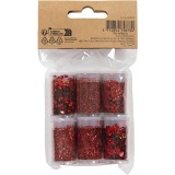 Biologisch abbaubarer Sparkles & Pailletten, Rot, 6x7ml/ 1 Pck