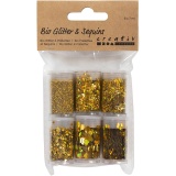 Biologisch abbaubarer Sparkles & Pailletten, Gold, 6x7ml/ 1 Pck