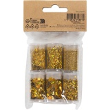 Biologisch abbaubarer Sparkles & Pailletten, Gold, 6x7ml/ 1 Pck