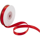 Satinband, 10 mm, Rot, 10m/ 1 Rolle