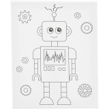 Mal-Leinwand mit Aufdruck, Roboter, T 1,6 cm, Größe 24x30 cm, 360 g, 1 Stk