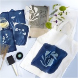 Kreativ Set Cyanotypie, Textilien, Blau, 1 Pck