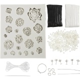 Mini Kreativ Set Schmuck, Rosen, Schwarz, Schwarz/Weiß, Weiß, 1 Pck