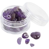 Kristallperlen, Amethyst, 7-12 mm, 1 mm, Flieder, 63Stk/ 1 Pck