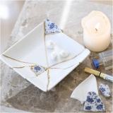 Kreativ Set Kintsugi, Schale, Blau, Gold, Weiß, 1 Pck