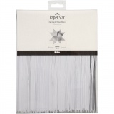 Papierstreifen für Sterne, L 45 cm, B 15 mm, D 6,5 cm, Weiß, 500Streifen/ 1 Pck