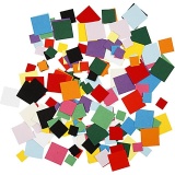 Karton-Mosaik, Quadrat, Größe 10+15+20 mm, 1x180g/ 1 Pck