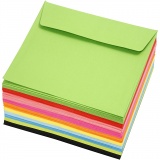 Farbige Briefumschläge - Sortiment, Umschlaggröße 16x16 cm, 80 g, Sortierte Farben, 10 Stk/ 1 Pck