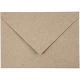 Recycelter Umschlag, Umschlaggröße 11,5x16 cm, 120 , Natur, 50 Stk/ 1 Pck
