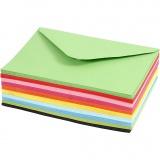 Farbige Briefumschläge, Umschlaggröße 11,5x16 cm, 80 g, Sortierte Farben, 10x10Stk/ 1 Pck