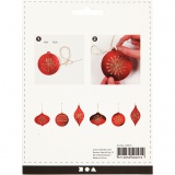 Stickkarten, Weihnachtsmotive, H 8,5-12 cm, Lochgröße 3 mm, Metallic-Rot, 1x8Stk/ 1 Pck