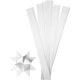 Papierstreifen für Sterne, L 73 cm, B 25 mm, D 11,5 cm, Weiß, 1x100Streifen/ 1 Pck
