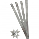Papierstreifen für Sterne, L 73 cm, B 25 mm, D 11,5 cm, Silber, 1x100Streifen/ 1 Pck