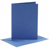 Karten & Kuverts, Kartengröße 10,5x15 cm, Umschlaggröße 11,5x16,5 cm, 110+220 g, Blau, 1x6Set/ 1 Pck