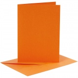 Karten & Kuverts, Kartengröße 10,5x15 cm, Umschlaggröße 11,5x16,5 cm, 110+220 g, Orange, 1x6Set/ 1 Pck