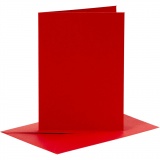 Karten & Kuverts, Kartengröße 10,5x15 cm, Umschlaggröße 11,5x16,5 cm, 110+230 g, Rot, 1x6Set/ 1 Pck