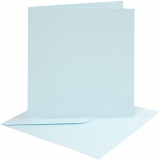 Karten & Kuverts, Kartengröße 15,2x15,2 cm, Umschlaggröße 16x16 cm, 220 g, Hellblau, 1x4Set/ 1 Pck