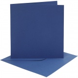 Karten & Kuverts, Kartengröße 15,2x15,2 cm, Umschlaggröße 16x16 cm, 220 g, Blau, 1x4Set/ 1 Pck