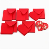 Karten in Herzform, Kartengröße 12,5x12,5 cm, Umschlaggröße 13,5x13,5 cm, Rot, 1x10Set/ 1 Pck