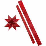 Papierstreifen für Sterne, L 86+100 cm, B 25+40 mm, D 11,5+18,5 cm, Rot, Rot mit Glitter, 1x16Streifen/ 1 Pck