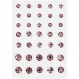 Strasssteine, konisch rund, Größe 6+8+10 mm, Rosa, 1x35Stk/ 1 Pck