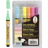 Deko-/Stoffmalstifte, Strichstärke 3 mm, Neonfarben, 1x6Stk/ 1 Pck