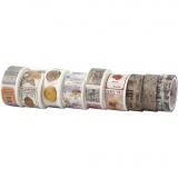 Washi Tape, L 3+5 m, B 15+25 mm, 1x9Rolle/ 1 Pck