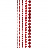 Halbperlen, Größe 2-8 mm, Rot, 1x140Stk/ 1 Pck