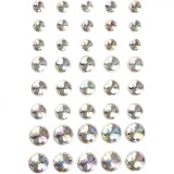 Strasssteine, Größe 6+8+10 mm, Kristall, 40 Stk/ 1 Pck