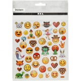 Sticker, Emojis, 15x16,5 cm, 1 Bl.