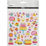 Sticker, Geburtstag, 15x16,5 cm, 1Bl./ 1 Bl.