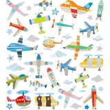 Sticker, Flugzeuge & Hubschrauber, 15x16,5 cm, 1Bl./ 1 Bl.