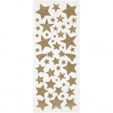 Sticker mit Glitter, Sterne, 10x24 cm, Gold, 1x2Bl./ 1 Pck