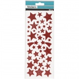 Sticker mit Glitter, Sterne, 10x24 cm, Rot, 1x2Bl./ 1 Pck
