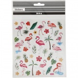 Sticker, Flamingo, 15x16,5 cm, 1 Bl.