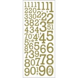 Sticker mit Glitter, Zahlen, 10x24 cm, Gold, 1x2Bl./ 1 Pck