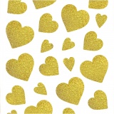 Sticker mit Glitter, Herzen, 10x24 cm, Gold, 1x2Bl./ 1 Pck