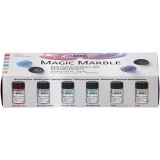 Magic Marble Marmorierfarbe, Metallic-Farben, 6x20ml/ 1 Pck