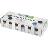 Magic Marble Marmorierfarbe, Standard-Farben, 6x20ml/ 1 Pck