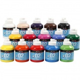 Acrylfarbe Matt, Sortierte Farben, 500 ml/ 15 Box