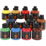 Acrylfarbe, Mattglänzend, Standard-Farben, 500 ml/ 12 Box