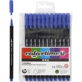 Colortime Fineliner Marker, Strichstärke 0,6-0,7 mm, Dunkelblau, 1x12Stk/ 1 Pck