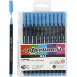 Colortime Fineliner Marker, Strichstärke 0,6-0,7 mm, Hellblau, 1x12Stk/ 1 Pck