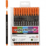 Colortime Fineliner Marker, Strichstärke 0,6-0,7 mm, Orange, 1x12Stk/ 1 Pck