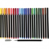Colortime Fineliner Marker, Strichstärke 0,6-0,7 mm, Sortierte Farben, 1x24Stk/ 1 Pck