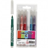 Colortime Glitter Marker, Strichstärke 2 mm, Sortierte Farben, 1x6Stk/ 1 Pck