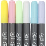 Colortime Dual-Filzstifte, Strichstärke 2,3+3,6 mm, Pastellfarben, 1x6Stk/ 1 Pck