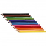 Colortime Buntstifte, L 17,45 cm, Mine 5 mm, JUMBO, Sortierte Farben, 1x12Stk/ 1 Pck